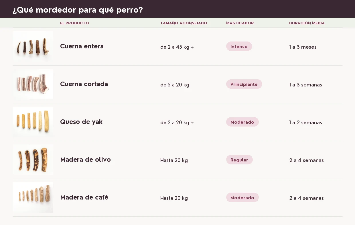 Qué producto para qué perro